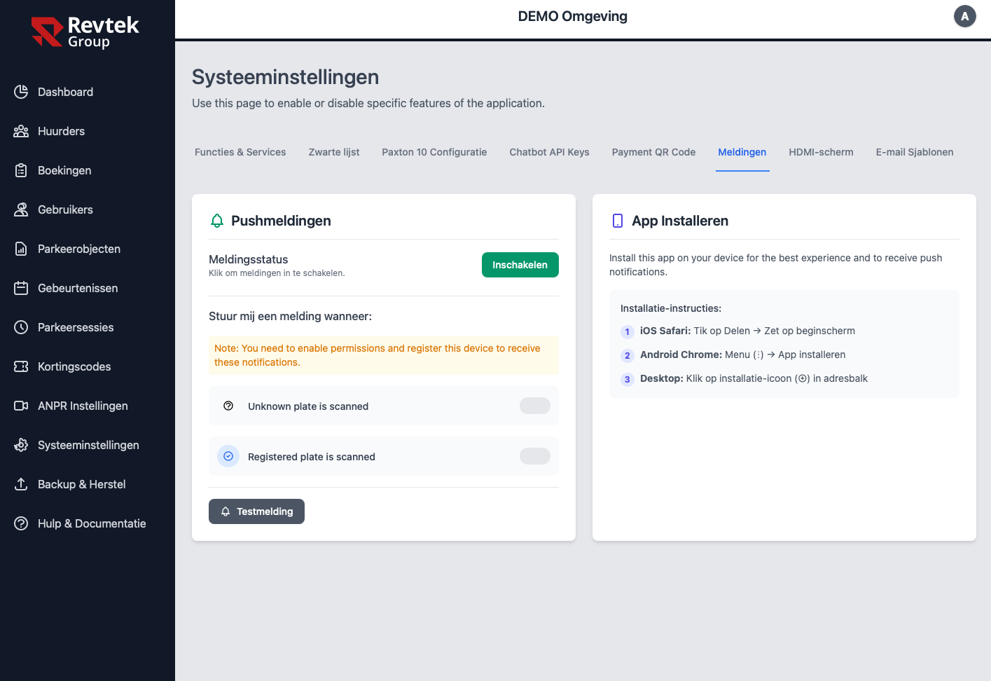 Revtek PWA en pushmeldingen instellen