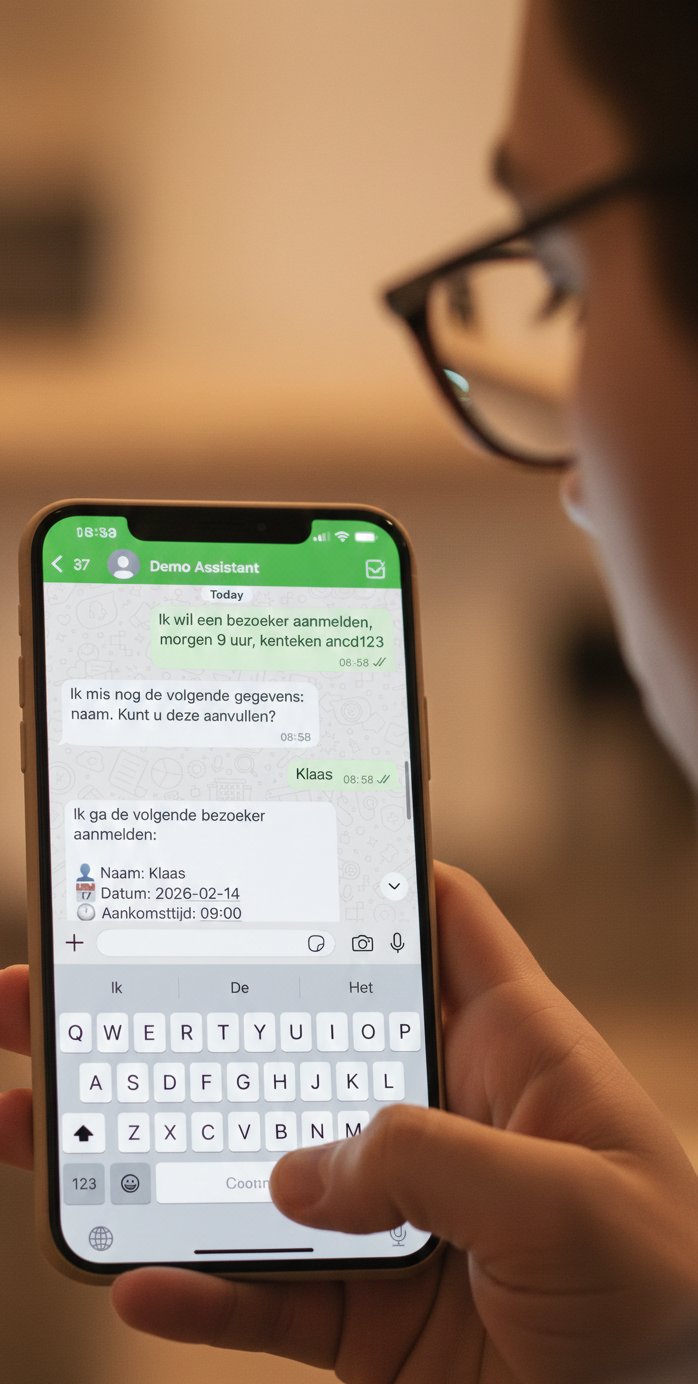 WhatsApp parkeerbeheer op smartphone